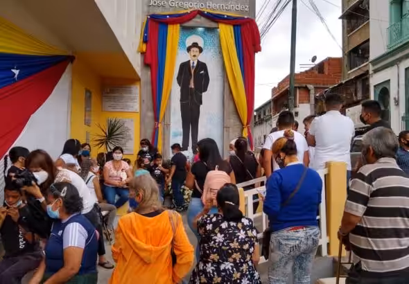 Street liturgy in La Pastora, Caracas, in celebration of the beatification of Jose Gregorio Hernandez by the Vatican, April 29, 2021. Photo: El Estimulo/File photo.