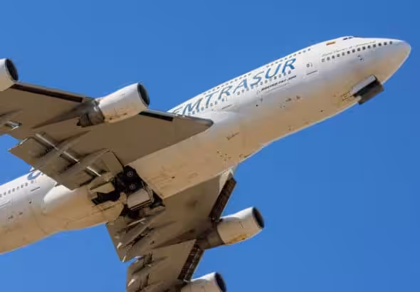 EMTRASUR's Boeing-747 stolen by the US. Photo: AFP.