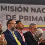 Venezuelan opposition figures belonging to the National Primary Commission at an event. Photo: Matias Delacroix/AP/File photo.