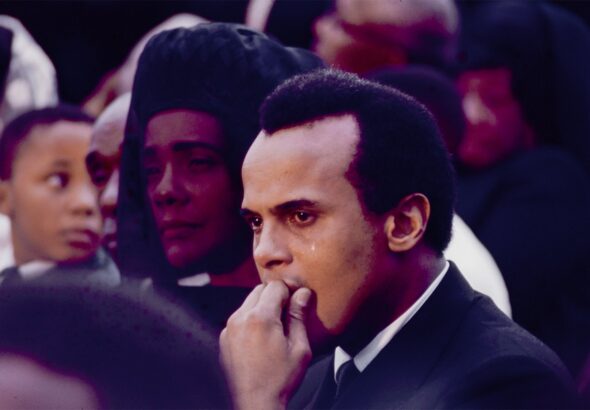 Harry Belafonte with Coretta Scott King at Dr. Martin Luther King Jr.’s gravesite at South View Cemetery in Atlanta on April 9, 1968.