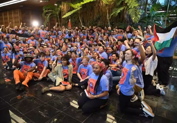 More than 300 US activists attended the International Solidarity for Cuba seminar at the Palace of the Revolution, in Cuba. Photo: Studies of the Revolution.