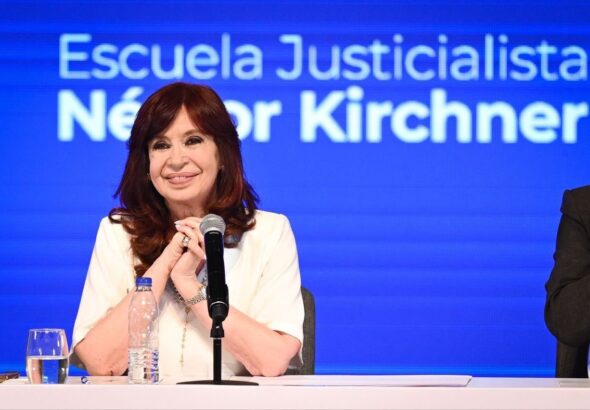 Argentina's Vice President Cristina Fernández de Kirchner during an event in La Plata, April 27, 2023. Photo: Todo Noticias.
