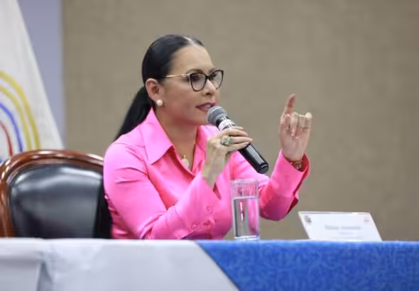 CNE President Diana Atamaint. Photo: Twitter/@CNEGuayas.