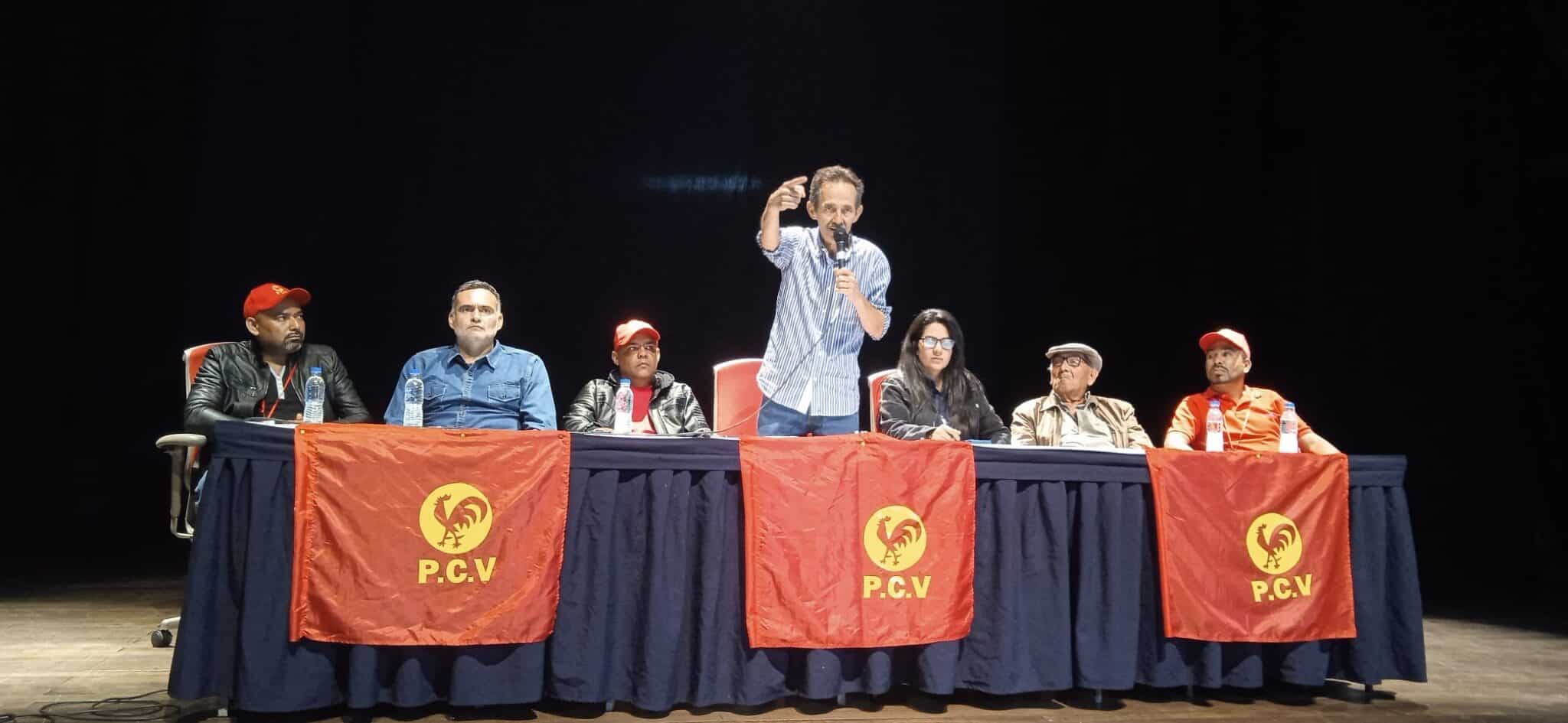 The main panel at the PCV grassroots congress organized this Sunday, May 21, in Caracas, Venezuela. Photo: Twitter/@PCV_Patriotico.