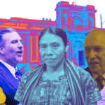 Five candidates excluded from the upcoming Guatemalan elections by lawfare: (from left to right) Juan Francisco Solórzano Foppa, Roberto Arzú, Thelma Cabrera, Edmond Mulet, Aldo Dávila. Photo: Paolina Albani.