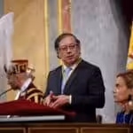 Colombian President Gustavo Petro speaks before the Spanish Congress. Photo: RTVE.