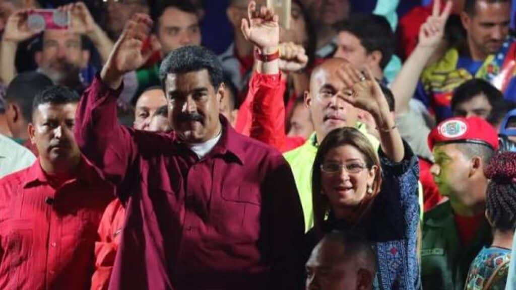 President Maduro celebrating his reelection as president of Venezuela, May 20, 2018. Photo: EFE.