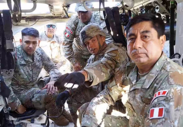 Peruvian military training at Fort Hood, Texas in 2021. Photo: jbsa.mil Donald Sparks.