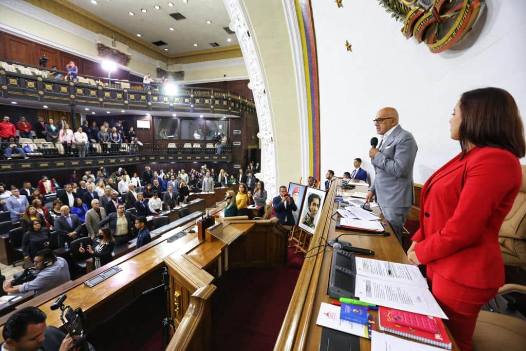 President of Venezuela's National Assembly, PSUV Deputy Jorge Rodriguez, speaking during a plenary on the parliament floor. Photo: Ultimas Noticias/file photo.