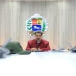 Venezuelan President Nicolás Maduro chairing a meeting with security and emergency response staff to address and respond to the beginning of the rainy season. Photo: Presidential Press.