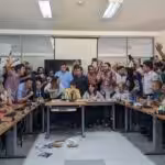 Central University of Venezuela's council meeting being stormed by students demanding the resignation of rector Cecilia García Arocha after the election fiasco on May 26, 2023. Photo: Twitter/@RCamachoVzla.
