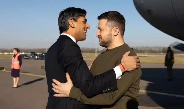Rishi Sunak and Volodymyr Zelensky on 8 February 2023. Photo: Simon Dawson/No 10 Downing Street.
