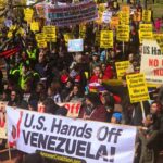 Image of demonstration in the US against US imperialist attacks against the Venezuelan people, as part of solidarity movements around the world that have denounced and mobilized against US sanctions. Photo: Twitter/@ChuckModi1/File photo.