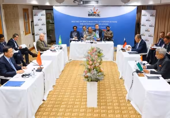 BRICS foreign ministers meet in Cape Town, South Africa. Photo: Handout/Russian Foreign Ministry/AFP.