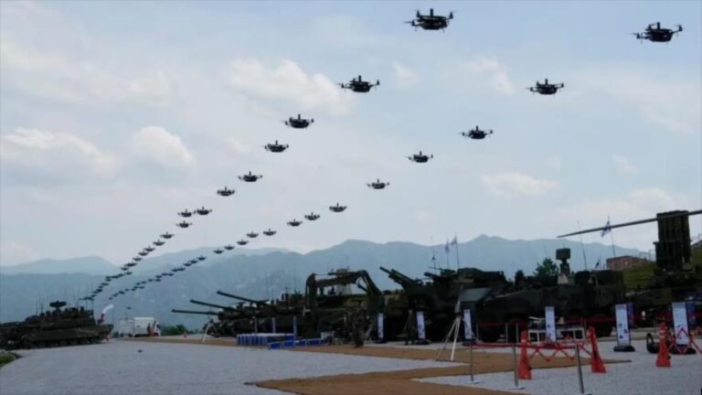 South Korean drones during a joint military exercise with US. Photo: HispanTV.