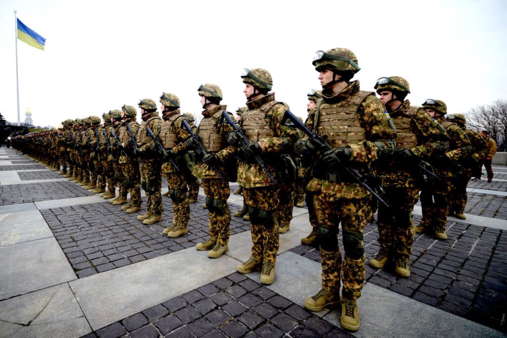 Ceremony in Kiev on March 24 marking the ninth anniversary of the National Guard of Ukraine and the graduation of officers of the National Academy of the National Guard of Ukraine and the Kiev Institute of the National Guard of Ukraine. Photo: President of Ukraine/File photo.