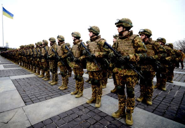 Ceremony in Kiev on March 24 marking the ninth anniversary of the National Guard of Ukraine and the graduation of officers of the National Academy of the National Guard of Ukraine and the Kiev Institute of the National Guard of Ukraine. Photo: President of Ukraine/File photo.