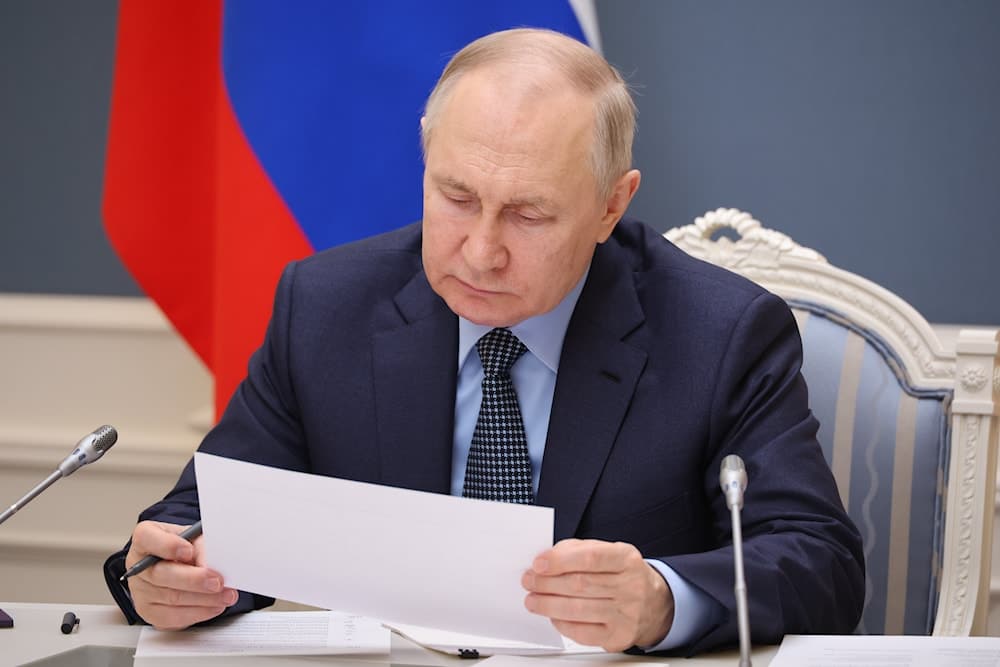 President Vladimir Putin assuring that Russia is willing to reach a peace agreement. Photo: Sputnik/Mikhail Metzel.