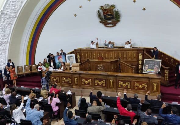 Venezuela's National Assembly voting to form a Nomination Committee, which will appoint a new National Electoral Council (CNE) board, in a session on Thursday, June 15, 2023. Photo: RedRadioVE.