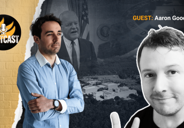 Thumbnail for the MintCast, the official MintPress News podcast, featuring Alan MacLeod (Left) and Aaron Good (Right). Photo: MintPress News.