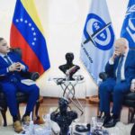 Venezuelan Attorney General Tarek William Saab (left) and International Criminal Court Prosecutor Karim Khan (right) hold a meeting in Caracas, Venezuela. Photo: Twitter/@TarekWilliamSaab.