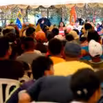 Venezuelan Minister for Interior and Justice Remigio Ceballos speaking with the Yukpa community in Zulia state, June 12, 2023. Photo: Twitter/@MijpVzla.