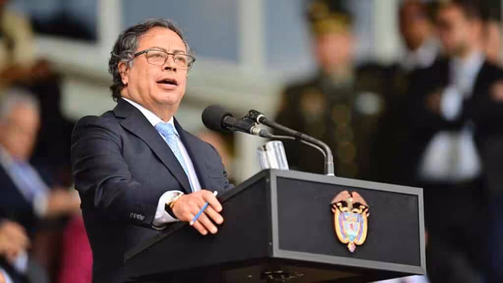 Colombian President Gustavo Petro delivering a speech. Photo: Photo: Cristian Garavito/President's office.