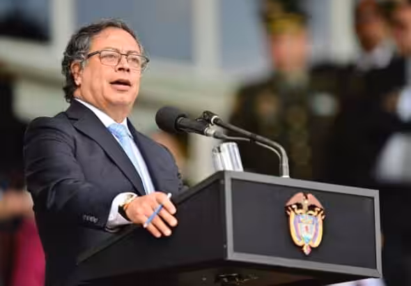 Colombian President Gustavo Petro delivering a speech. Photo: Photo: Cristian Garavito/President's office.