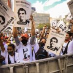 Protest in Venezuela with people holding signs demanding the freedom of Venezuelan diplomat Alex Saab. Photo: FreeAlexSaab.org/File photo.