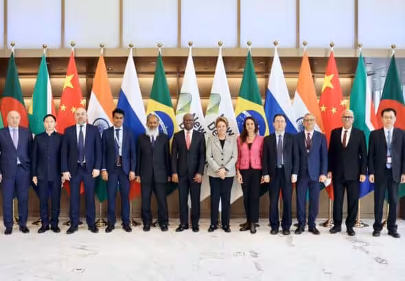 The board of directors of the New Development Bank meeting in April 2023. Photo: Geopolitical Economy Report.
