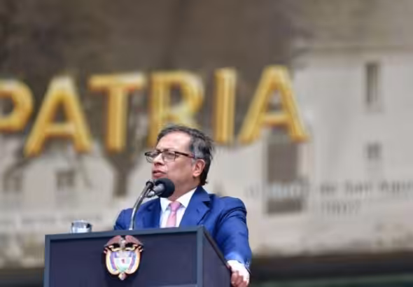 Colombian President Gustavo Petro makes announcements about changes in his government at an official event on June 2, 2023. Photo: RCN Radio.