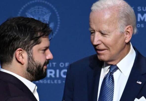 Gabriel Boric with Joe Biden. Photo: Archive.
