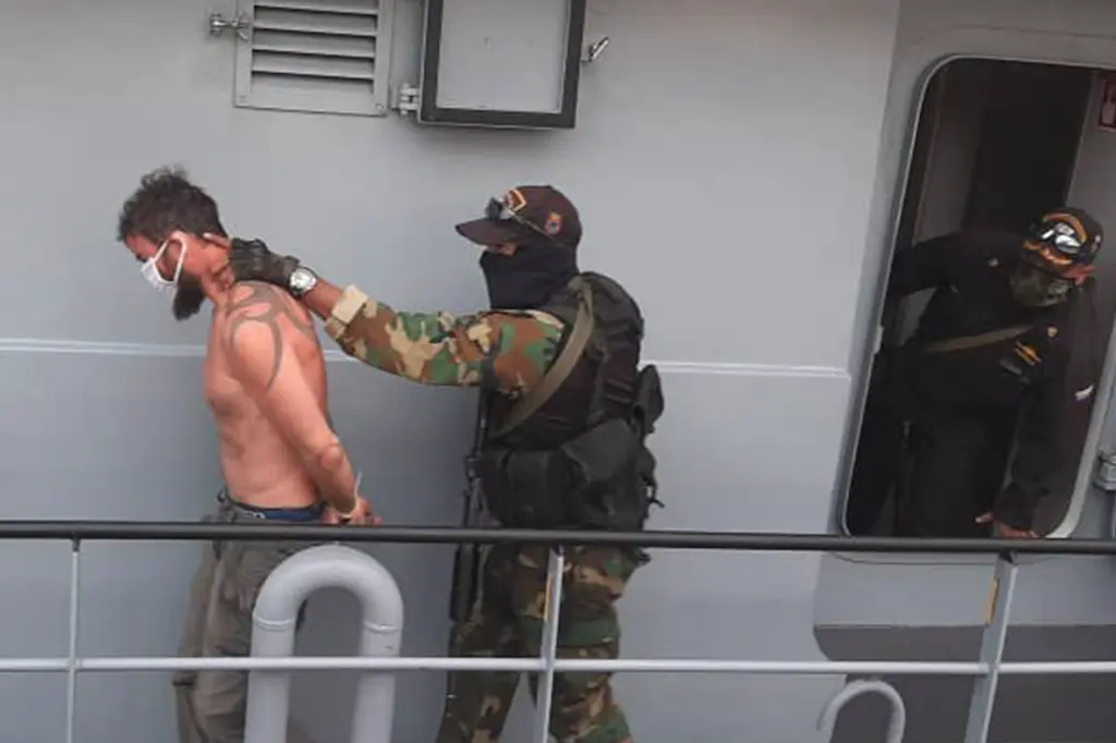 US mercenary Airan Berry after being captured by Venezuelan authorities in 2020, following the failure of the coup plot known as Operation Gideon. Photo: Screenshot of VTV video/File photo.