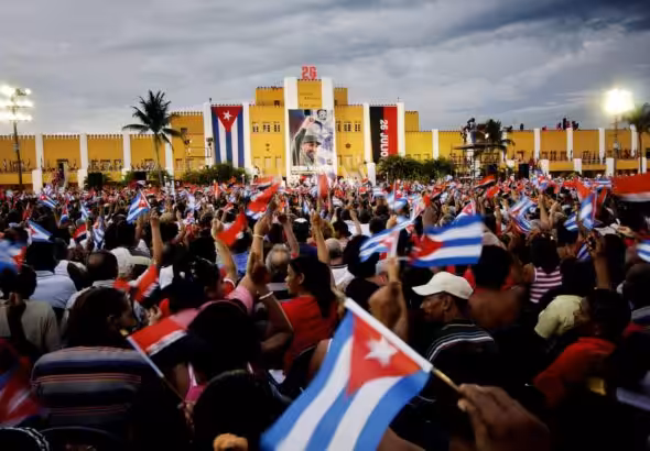 Thousands of Cubans gather to celebrate the country’s National Rebellion Day, a yearly commemoration of the Cuban revolution. Photo: Hampton/File photo.