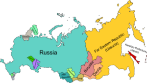 This isn’t Budanov’s map, but is similar. If you google US aim to partition Russia and click on images, you get a number of variations. Photo: Urban ramblings.