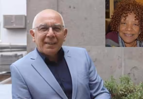 Christian Rodríguez, responsible for international relations of La France Insoumise (LFI) party and Cuban poet Nancy Morejón. Photo: Prensa Latina.