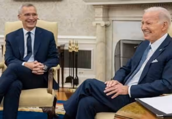 The US President Joe Biden (Right) met NATO Secretary-General Jens Stoltenberg (Left) at the White House, Washington, June 13, 2023. Photo: Alex Wong/Getty Images.