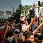Unrest at the Simon Bolivar International Bridge near Cucuta, using two different filters. Photo: FAIR.