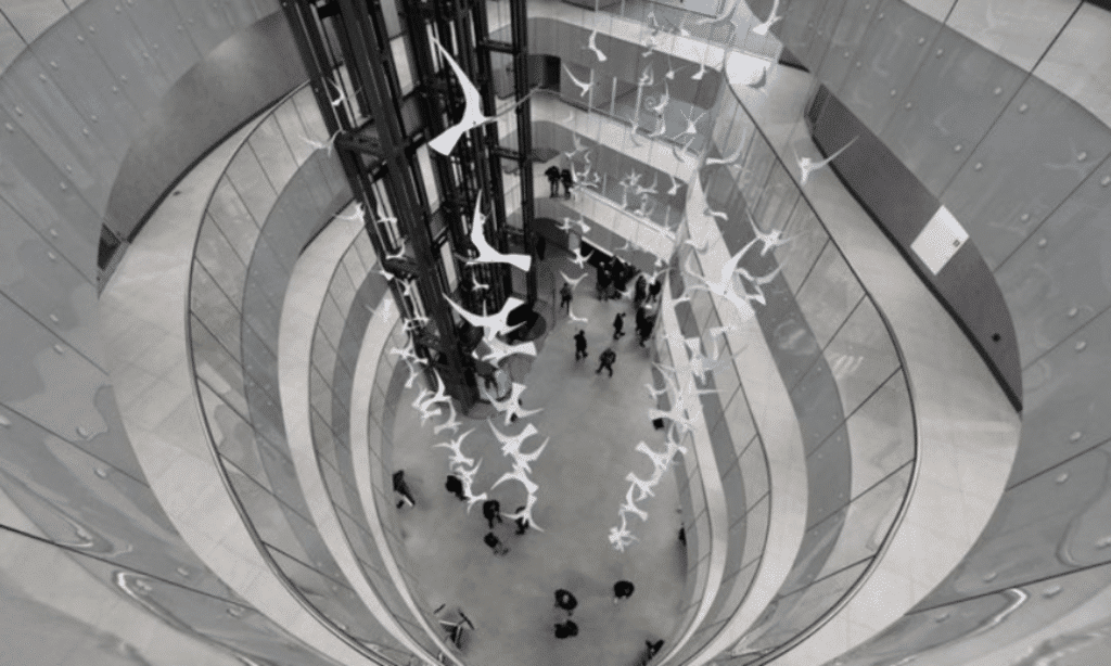 The entrance lobby of the PMC Wagner Centre in St. Petersburg. Photo: Indian Punchline/file photo.