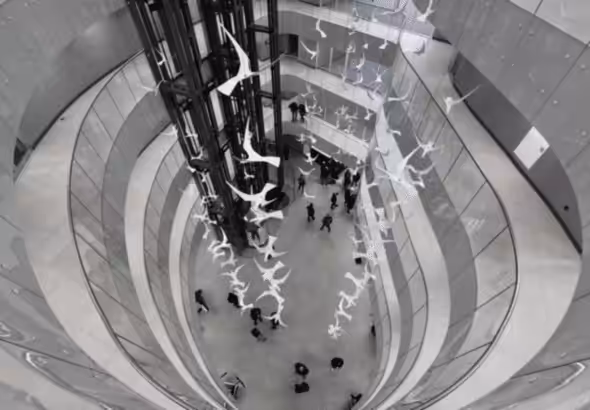 The entrance lobby of the PMC Wagner Centre in St. Petersburg. Photo: Indian Punchline/file photo.