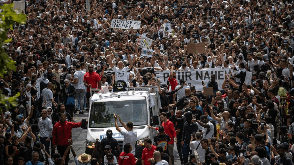 Protests in Nanterre in France on June 29. Photo: Aurelien Morissard/Xinhua.