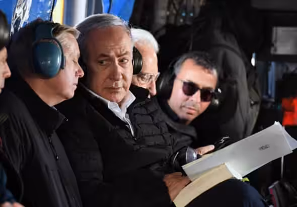 U.S. Ambassador to Israel David Friedman, en route to the Golan Heights in March 2019 for an Israeli briefing on the military situation in the region. Photo: Matty Stern/U.S. Embassy Jerusalem.