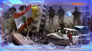 Compliation image of the destruction Israel brought to South Lebanon amidst the July War of 2006. Photo: Press TV.