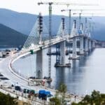 A view of the construction of Peljesac Bridge in Komarna, Croatia, built by a Chinese state-owned construction company. Photo: VCG.