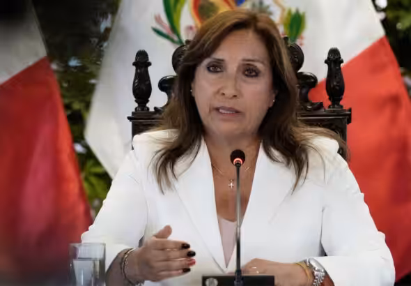 Coup president of Peru, Dina Boluarte. Photo: Angela Ponce/Reuters.
