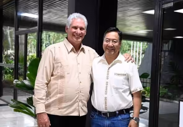 Cuban President Miguel Diaz-Canel (left) and Bolivian President Luis Arce (right) during their meeting in Havana on Saturday, July 1, 2023. Photo: Twitter/@PrensaLatina.