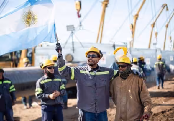 Argentinian oil workers celebrate the 2012 decision of the Kirchner government to nationalize Repsol operations in Argentina. Photo: Verte.tv/File photo.