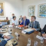 Meeting between Venezuelan Vice President Delcy Rodriguez, chief negotiator for the Unitary Platform Gerardo Blyde, and presidents Luiz Inácio "Lula" Da Silva (Brazil), Gustavo Petro (Colombia), Emmanuel Macron (France), and  Alberto Fernandez (Argentina). Photo: Ricardo Stuckert/PR.