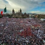 Around 250,000 people are estimated to have gathered at round 250,000 gathered in Zócalo square in Mexico City to celebrate the fifth anniversary of President AMLO's victory in the elections. Photo: Morena.