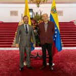 Venezuelan Foreign Minister Yvan Gil (left) and Colombian Foreign Minister Álvaro Leyva (right) in Bogota, Colombia, June 30, 2023. Photo: Twitter/@yvangil.